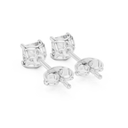 Princess Cut Diamond Solitaire Stud Earrings