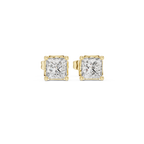 Princess Cut Diamond Solitaire Stud Earrings