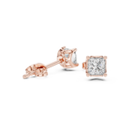 Princess Cut Diamond Solitaire Stud Earrings