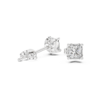 Princess Cut Diamond Solitaire Stud Earrings