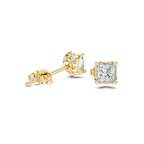Princess Cut Diamond Solitaire Stud Earrings