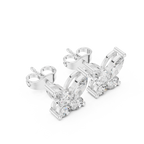 Marquise & Round Diamond Butterfly Stud Earrings