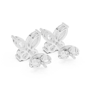 Marquise & Round Diamond Butterfly Stud Earrings