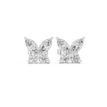 Marquise & Round Diamond Butterfly Stud Earrings