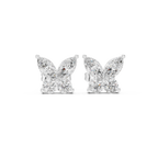 Marquise & Round Diamond Butterfly Stud Earrings