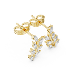 Marquise Diamond Leaf Vine Stud Earrings