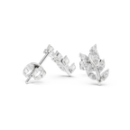 Marquise Diamond Leaf Vine Stud Earrings