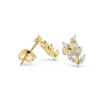 Marquise Diamond Leaf Vine Stud Earrings