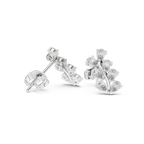 Pear Diamond Leaf Vine Stud Earrings