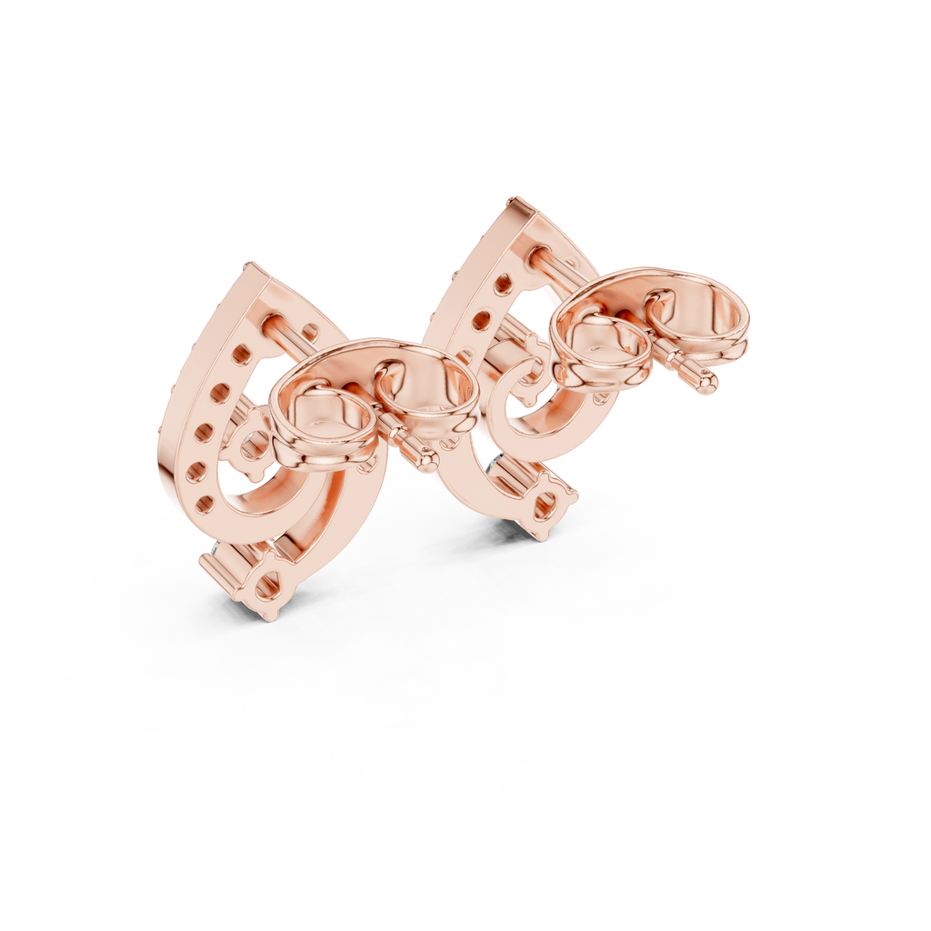 Diamond Paisley Teardrop Stud Earrings