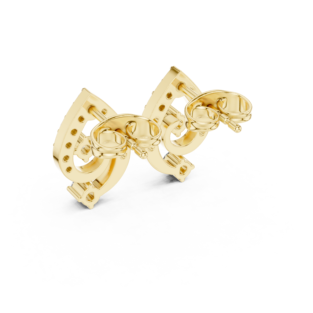 Diamond Paisley Teardrop Stud Earrings