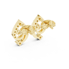 Diamond Paisley Teardrop Stud Earrings