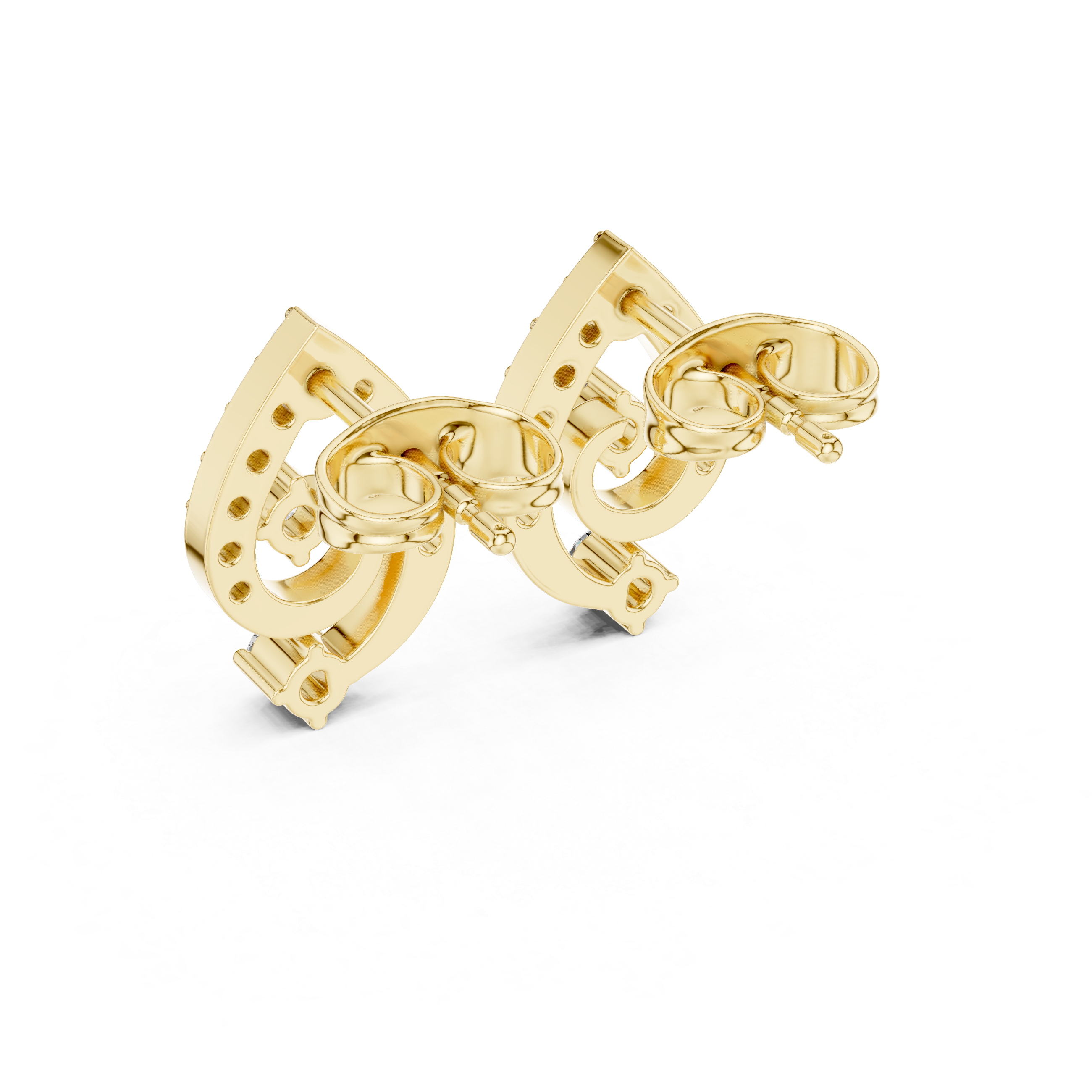 Diamond Paisley Teardrop Stud Earrings