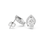 Diamond Paisley Teardrop Stud Earrings