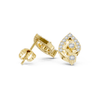Diamond Paisley Teardrop Stud Earrings