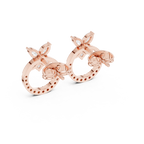 Diamond Butterfly Halo Stud Earrings
