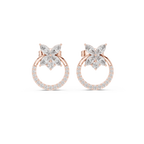 Diamond Butterfly Halo Stud Earrings
