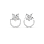 Diamond Butterfly Halo Stud Earrings