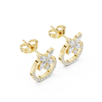 Diamond Butterfly Halo Stud Earrings