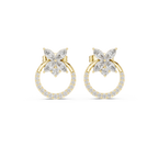 Diamond Butterfly Halo Stud Earrings