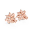 Round Diamond Floral Cluster Stud Earrings