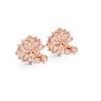 Floral Marquise & Round Diamond Stud Earrings