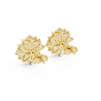 Floral Marquise & Round Diamond Stud Earrings