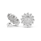 Oval & Pear Halo Diamond Stud Earrings