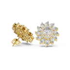 Oval & Pear Halo Diamond Stud Earrings
