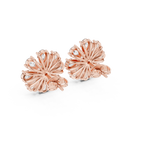 Floral Cushion & Pear Diamond Stud Earrings