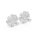 Floral Cushion & Pear Diamond Stud Earrings