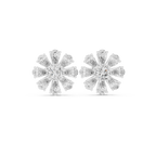 Floral Cushion & Pear Diamond Stud Earrings