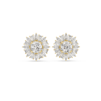 Sunburst Diamond Halo Stud Earrings