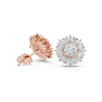 Sunburst Diamond Halo Stud Earrings