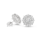 Sunburst Diamond Halo Stud Earrings