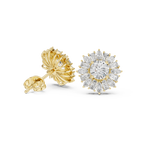 Sunburst Diamond Halo Stud Earrings
