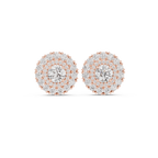 Double Halo Round Diamond Stud Earrings
