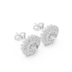 Double Halo Round Diamond Stud Earrings