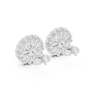 Double Halo Round Diamond Stud Earrings