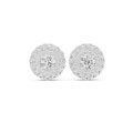 Double Halo Round Diamond Stud Earrings