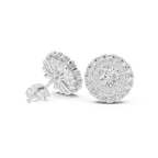 Double Halo Round Diamond Stud Earrings