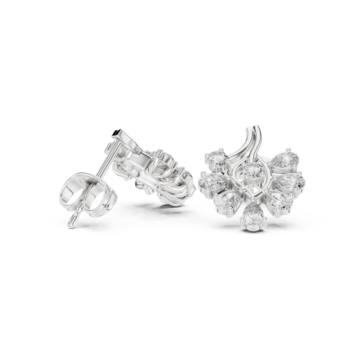 Bloom Radiance Diamond Earrings, product photo — Jewelix Atelier