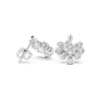 Pear Diamond Floral Stud Earrings