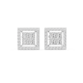Princess Cut Halo Diamond Stud Earrings