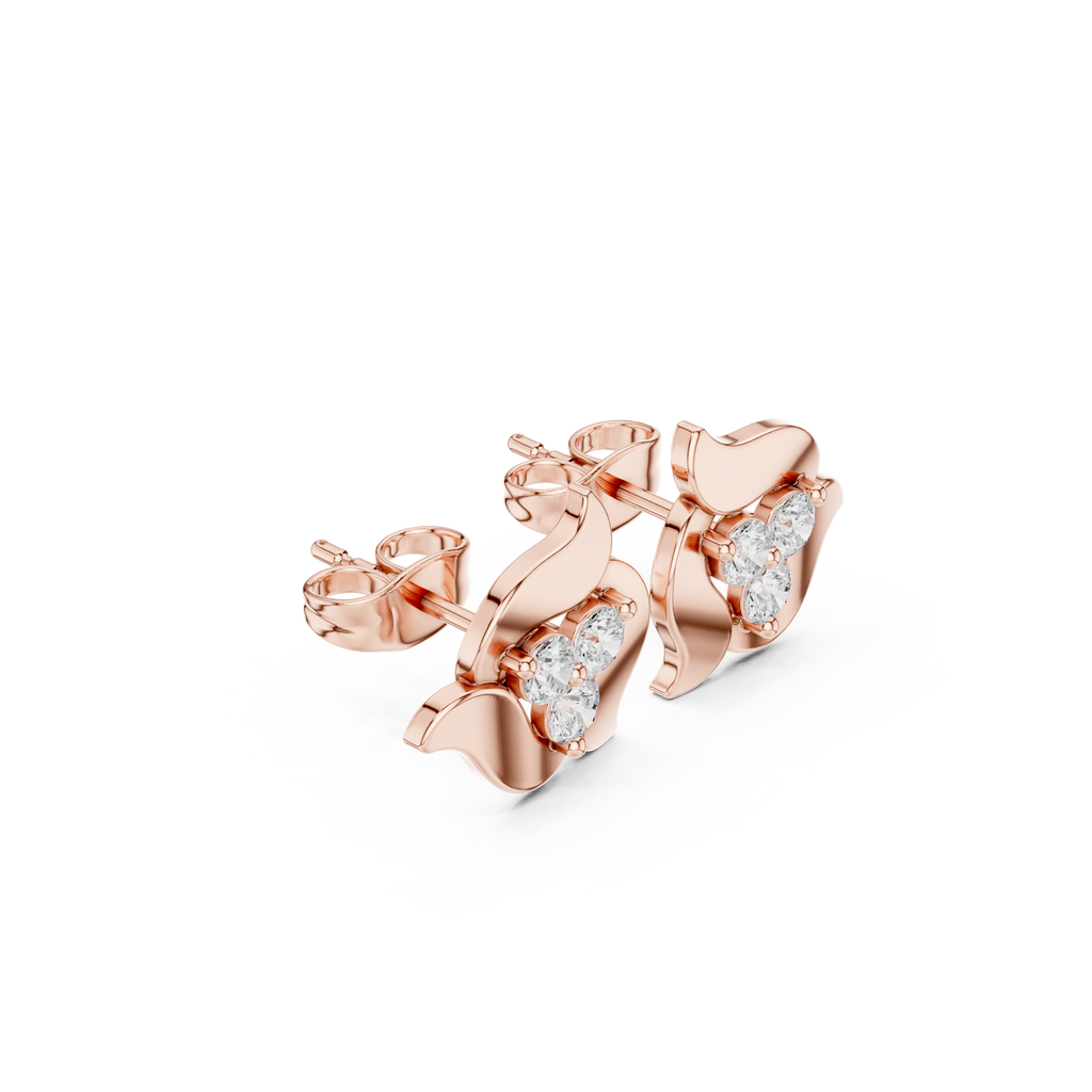 Floral Cluster Diamond Stud Earrings