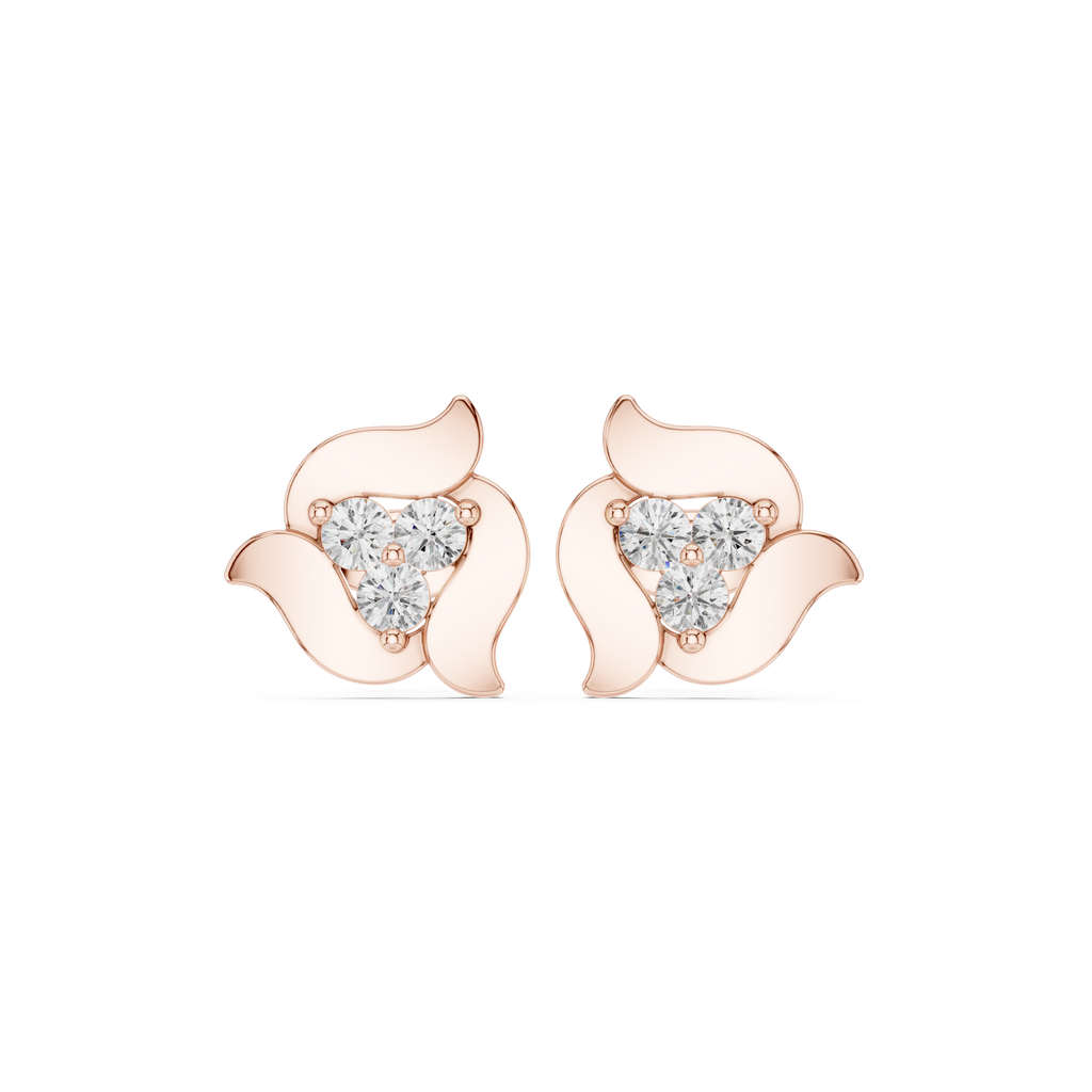 Floral Cluster Diamond Stud Earrings