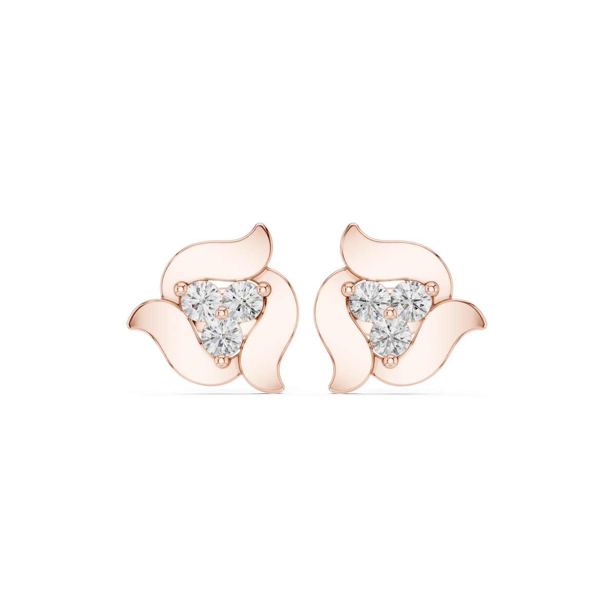 Floral Cluster Diamond Stud Earrings, gallery image — Jewelix Atelier