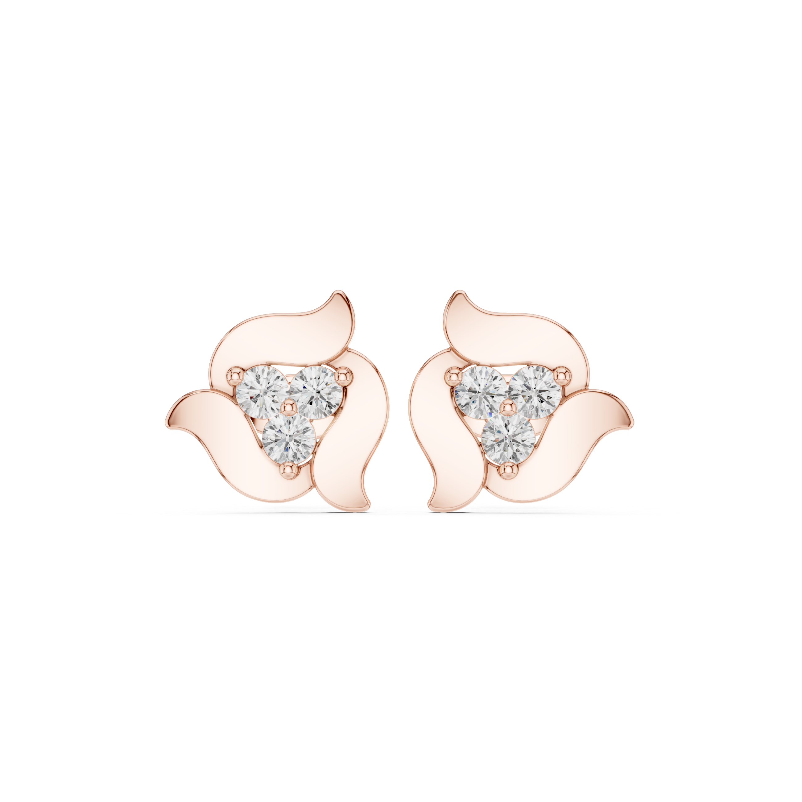 Floral Cluster Diamond Stud Earrings