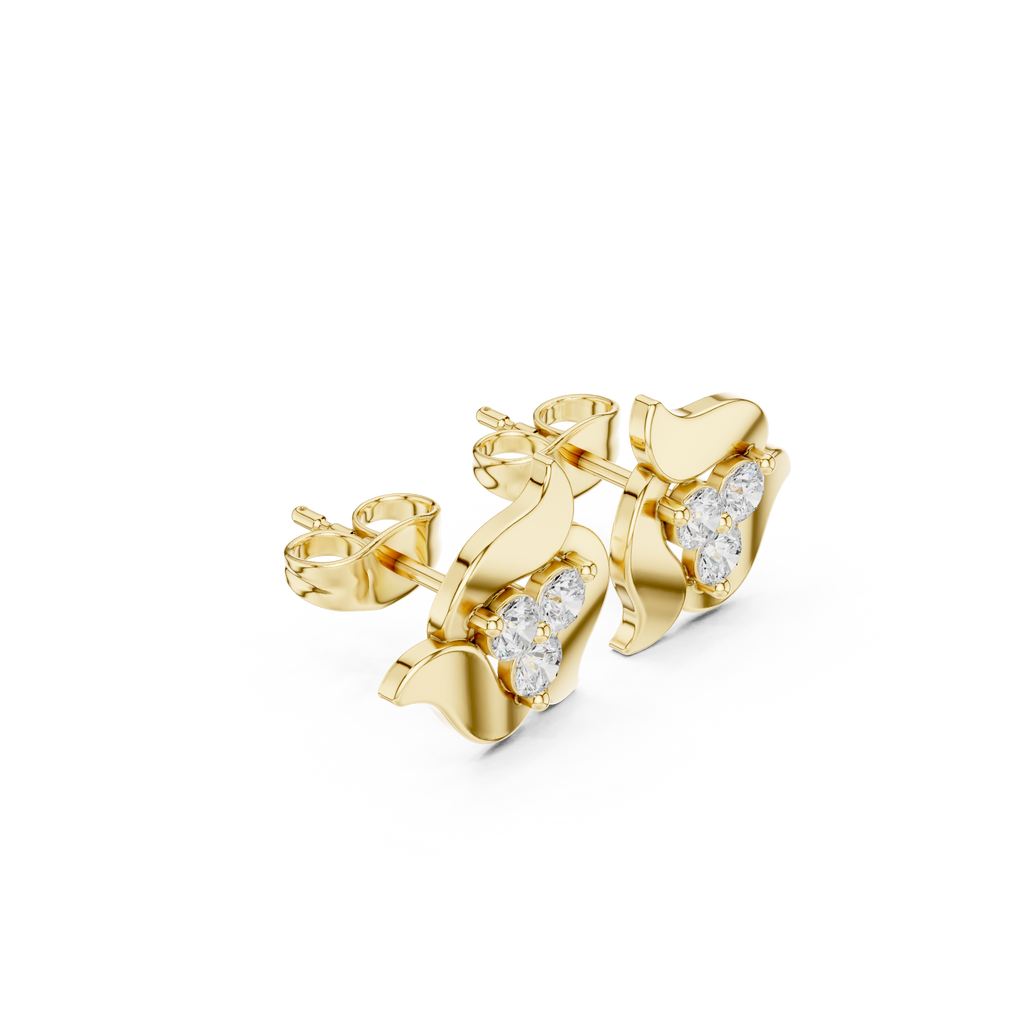 Floral Cluster Diamond Stud Earrings