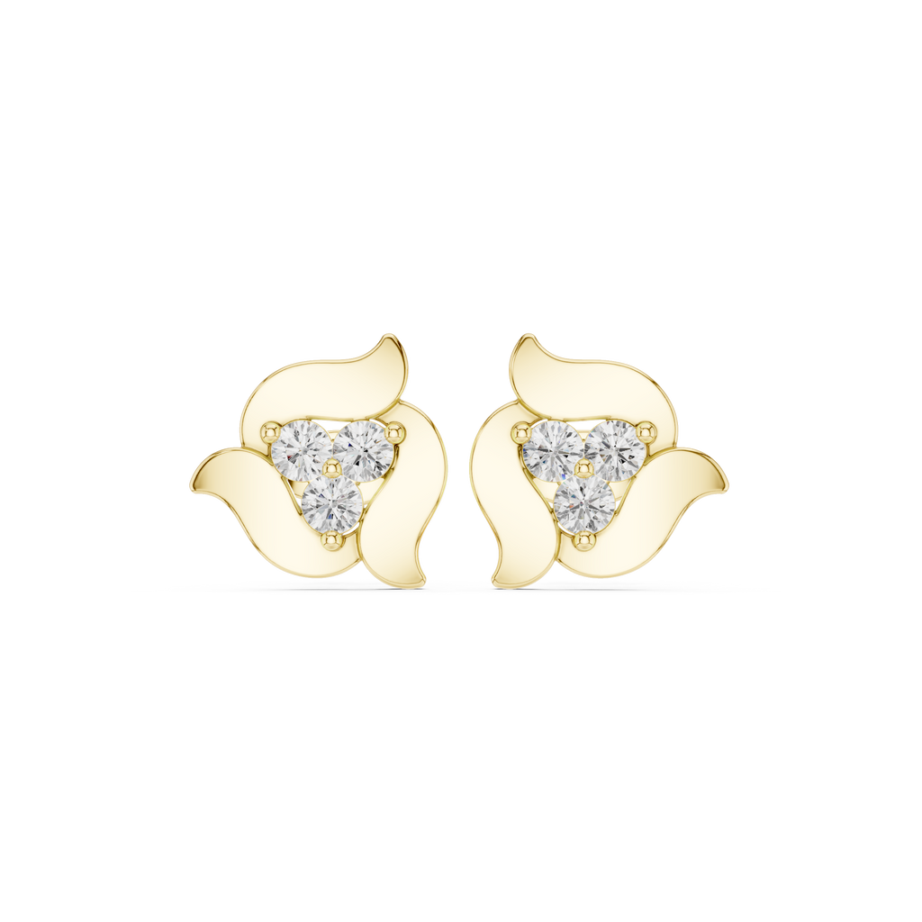 Floral Cluster Diamond Stud Earrings